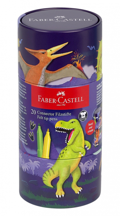 Carioca 20 culori Connector Dinozauri, Faber-Castell [1]