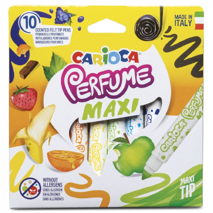 Carioca lavabila, parfumata, 10 culori/cutie, CARIOCA Perfume Maxi [1]