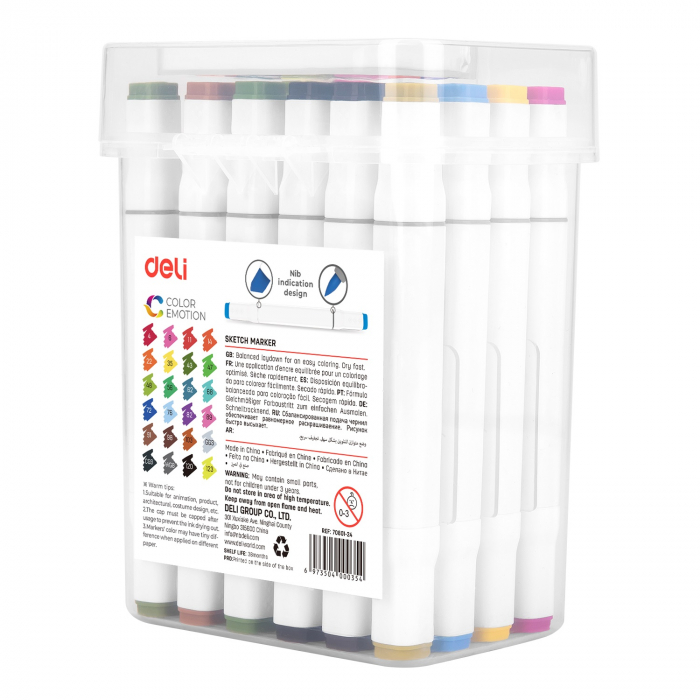 Set 24 Markere Sketching varf Dublu 1mm/7mm Deli [6]