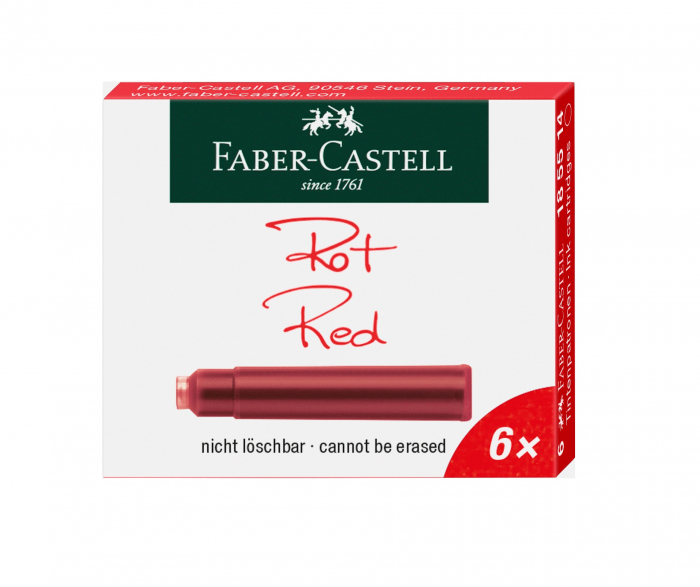 Cartuse Cerneala Mici Rosu 6 Buc/Cutie Faber-Castell [2]