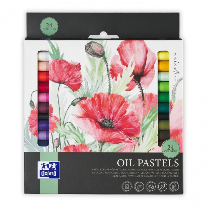 Creioane Cerate Oil Pastels, 24 culori, colectia Artistic, Oxford [1]