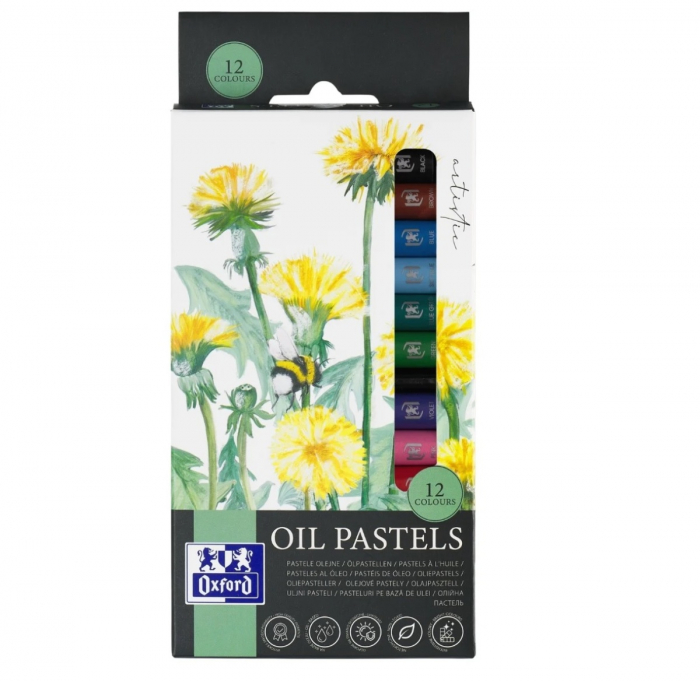 Creioane cerate Oxford Oil Pastels, set 12 culori, colectia Artistic [1]