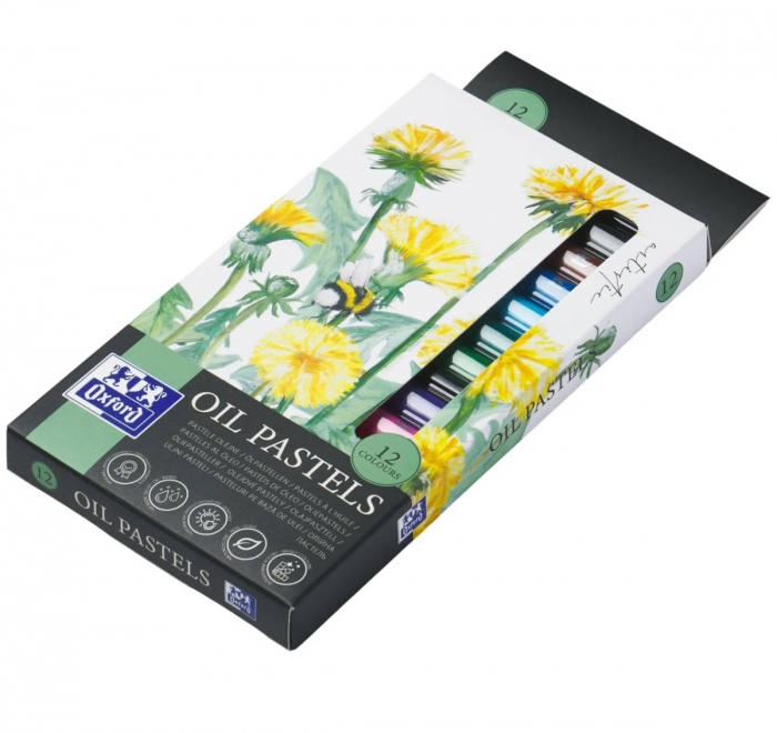 Creioane cerate Oxford Oil Pastels, set 12 culori, colectia Artistic [3]