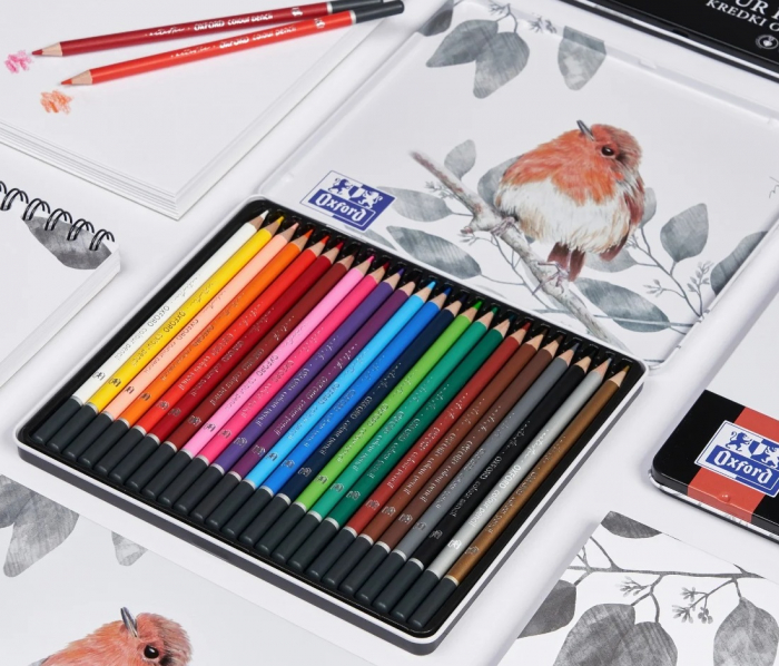 Creioane color,24 culori, in cutie metal, colectia Artistic, Oxford [6]