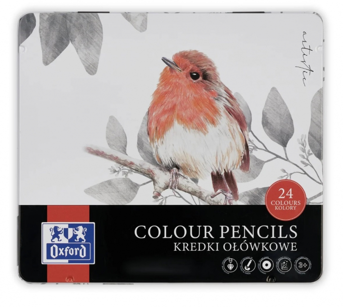 Creioane color,24 culori, in cutie metal, colectia Artistic, Oxford [1]