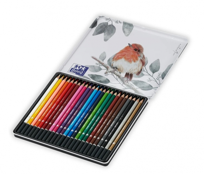 Creioane color,24 culori, in cutie metal, colectia Artistic, Oxford [4]