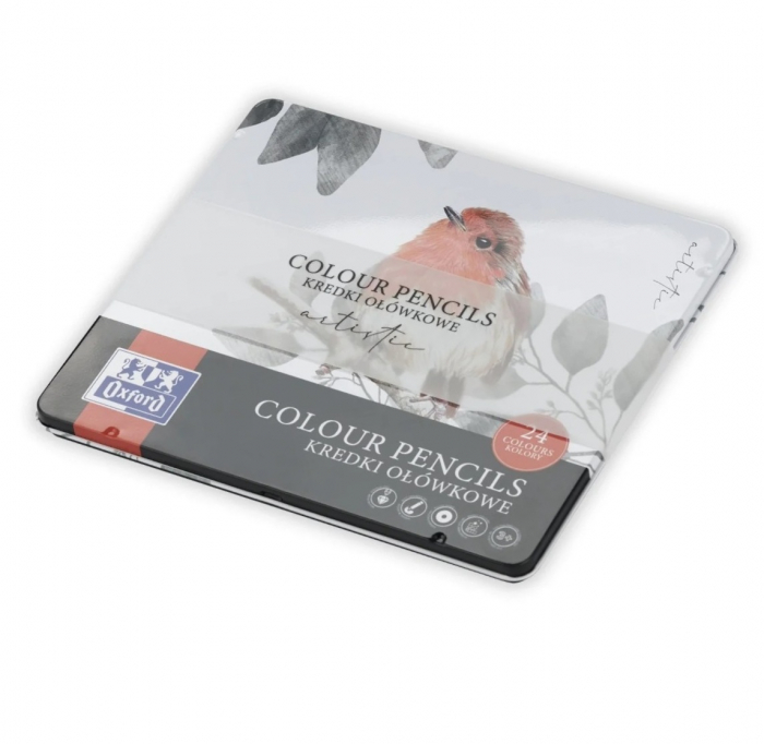 Creioane color,24 culori, in cutie metal, colectia Artistic, Oxford [3]