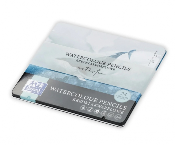 Creioane Color Watercolour, 24 culori in cutie metal,colectia Artistic, Oxford [3]