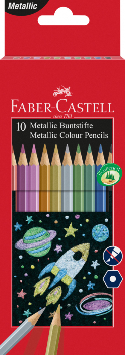 Creioane Colorate 10 Culori Metalizate Faber-Castell [1]
