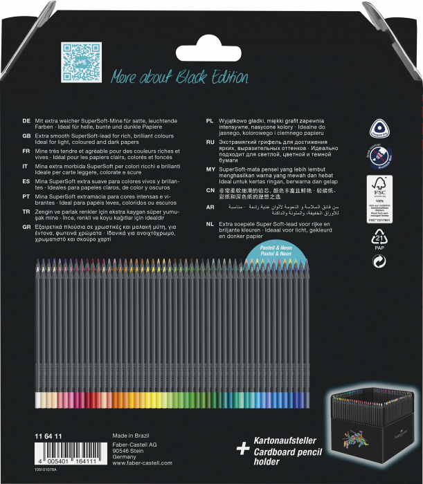 Creioane Colorate 100 Culori BLACK EDITION, Faber-Castell [6]