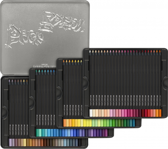 Creioane Colorate 100 Culori BLACK EDITION cutie metal, Faber-Castell [3]