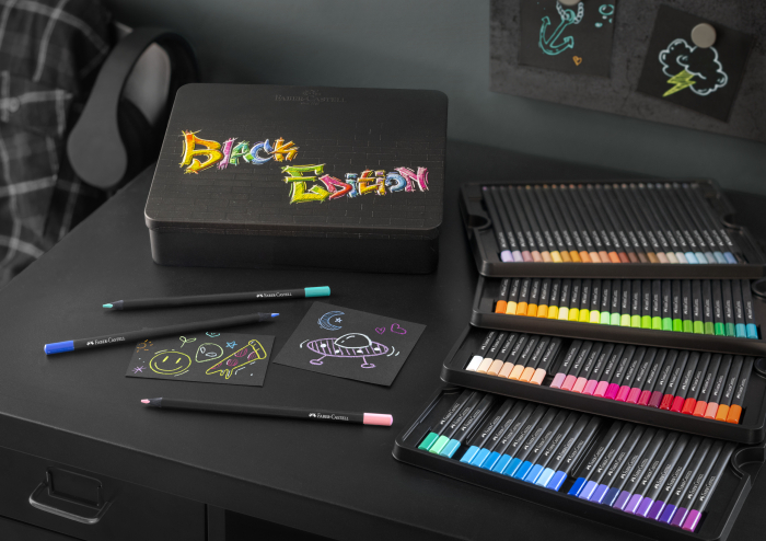 Creioane Colorate 100 Culori BLACK EDITION cutie metal, Faber-Castell [4]