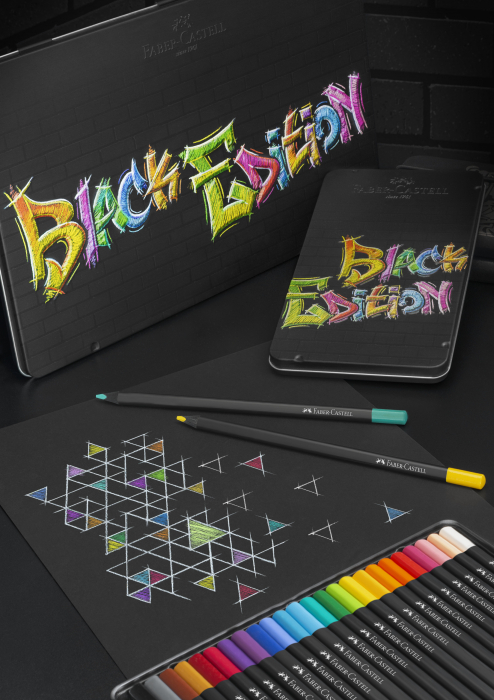 Creioane Colorate 12 Culori Black Edition Cutie Metal Faber-Castell [2]
