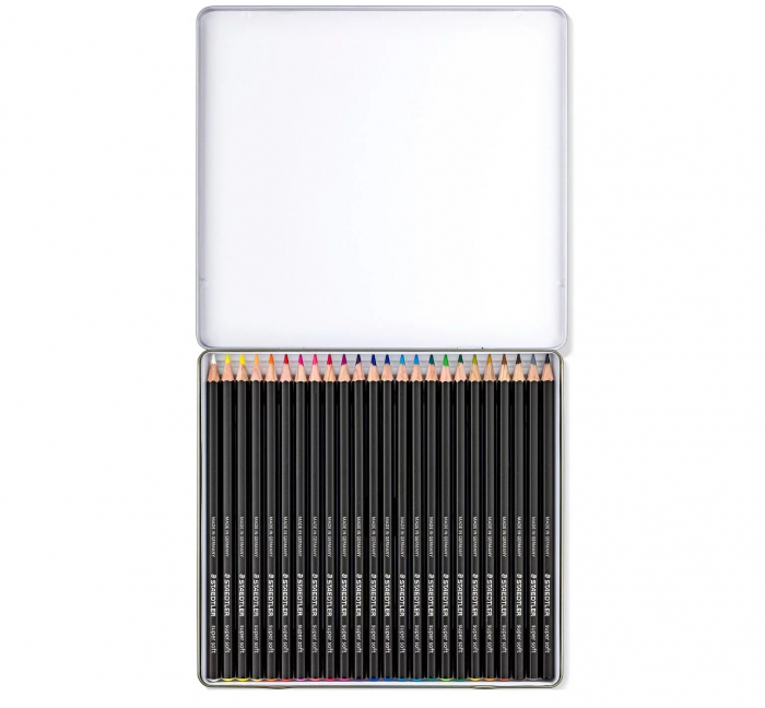 Creioane Colorate 24 Culori SUPER SOFT Cutie Metal, STAEDTLER [2]