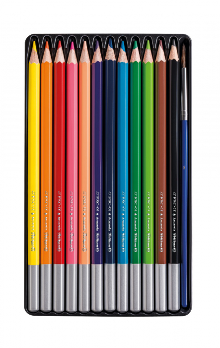 Creioane colorate Aquarella, set 12 + pensula, Pelikan, set 12, Pelikan [4]