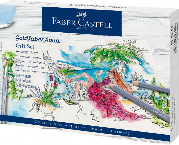 Set Cadou 12 Creioane Colorate GoldFaber Aqua+ Accesorii Faber-Castell [1]