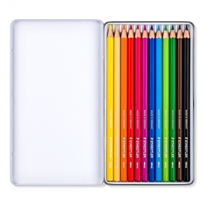 CREIOANE COLORATE AQUARELLE 12 CULORI CUTIE METAL STAEDTLER [2]
