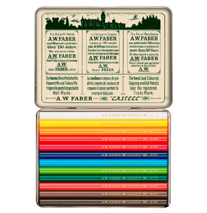 Creioane Colorate Scurte 12 Culori, Aniversare 111 Ani Polychromos Faber-Castell [1]