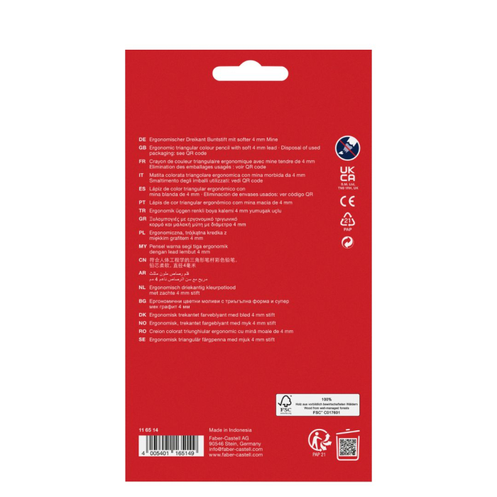 Creioane colorate triunghiulare 18 culori Ergonomics, Faber-Castell [2]