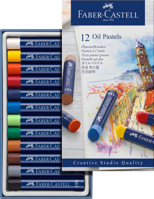Creioane Ulei Pastel 12 Culori Faber-Castell [1]
