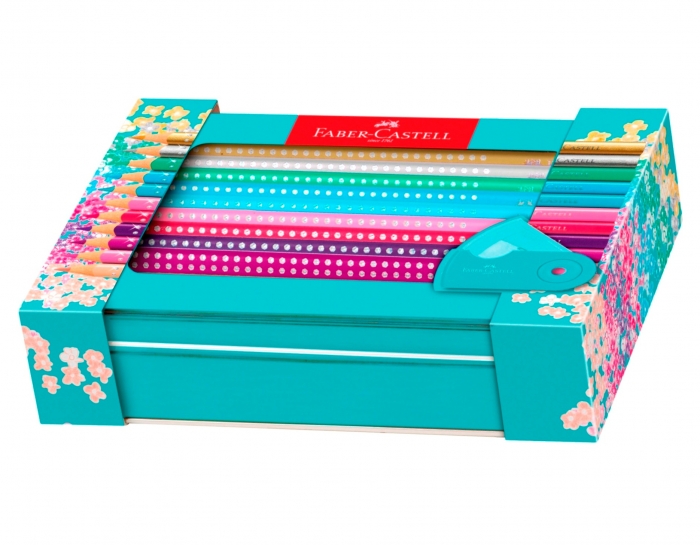 Set Cadou 20 Creioane Colorate Sparkle + Ascutitoare Sleeve, Faber-Castell [4]
