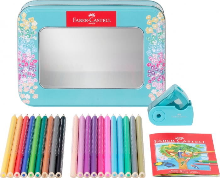 Set Cadou 20 Creioane Colorate Sparkle + Ascutitoare Sleeve, Faber-Castell [3]