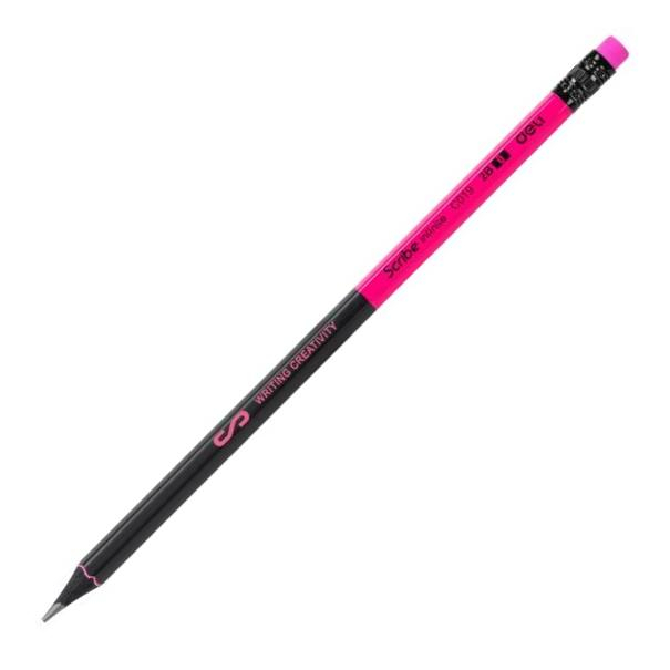Creion Grafit cu guma, Lemn Negru 2B, Deli [4]