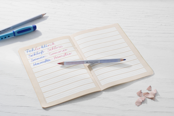 Creion Jumbo Grip bicolor rosu/albastru Faber-Castell [3]