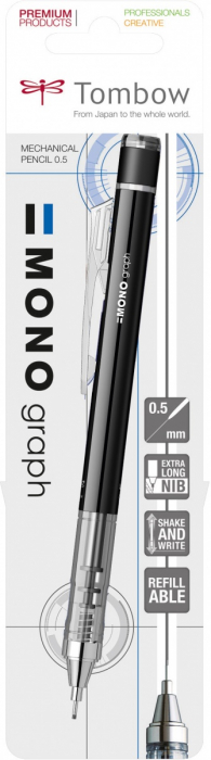 Creion mecanic 0.5 mm Mono Graph Black Tombow [2]