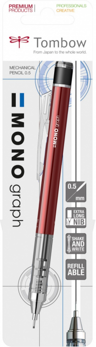 Creion mecanic 0.5 mm Mono Graph Red Tombow [2]