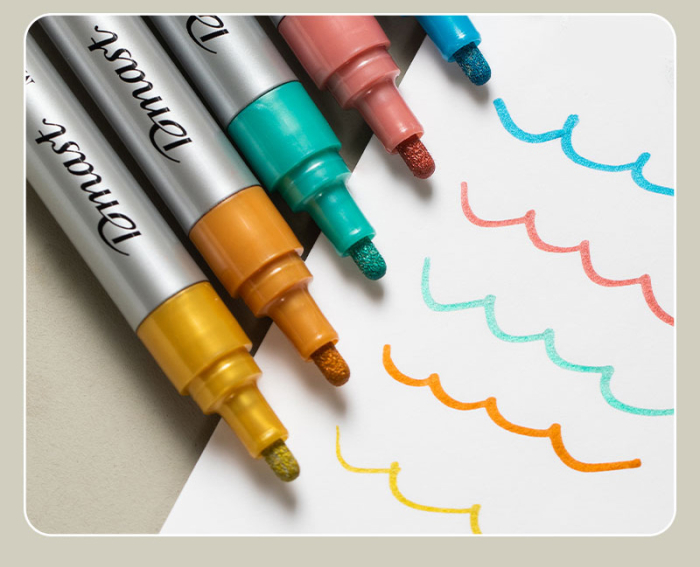 Markere Acrilice 2 mm Culori Metalizate Set 6 Bucati, Dmast by Pebeo [3]