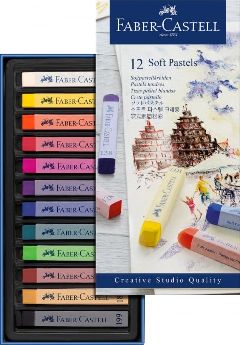 Cutie Creioane Pastel Soft 12 culori Faber-Castell [2]