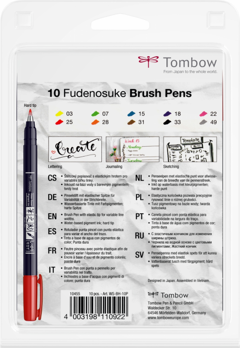 Fudenosuke Hard SET 10 CULORI Tombow [4]