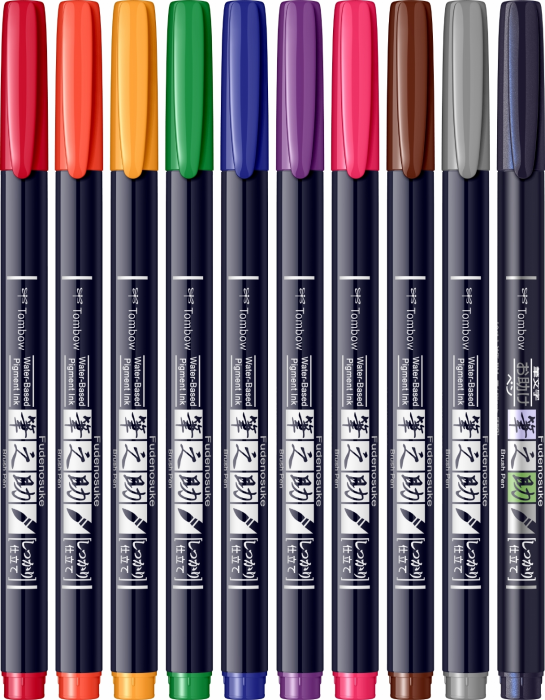 Fudenosuke Hard SET 10 CULORI Tombow [2]