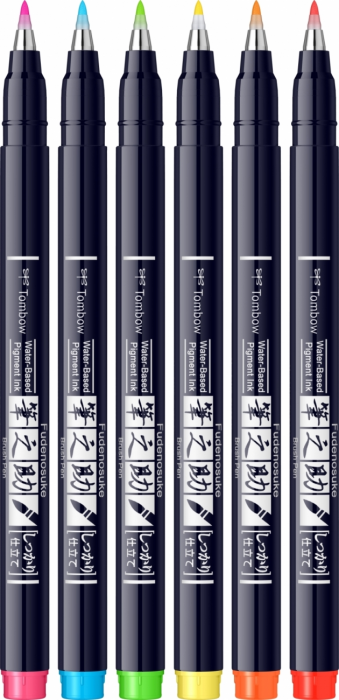 Set 6 Culori Fudenosuke Neon, Tombow [4]