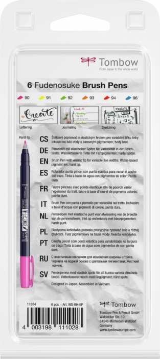 Set 6 Culori Fudenosuke Neon, Tombow [3]
