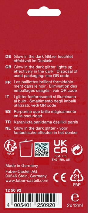 Glitter Glow in The Dark 2X12 ml Faber-Castell [3]