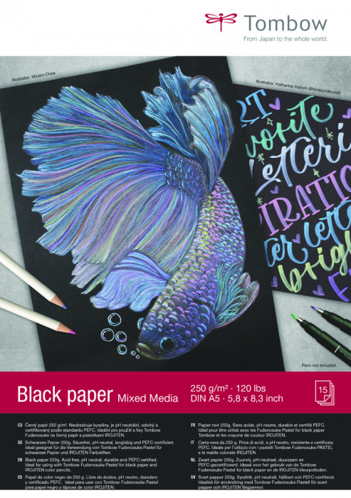 Hartie pentru Grafica si Caligrafie A5 Black, Tombow [1]
