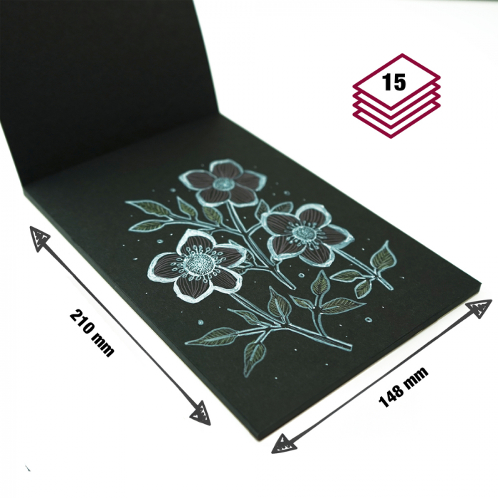 Hartie pentru Grafica si Caligrafie A5 Black, Tombow [3]