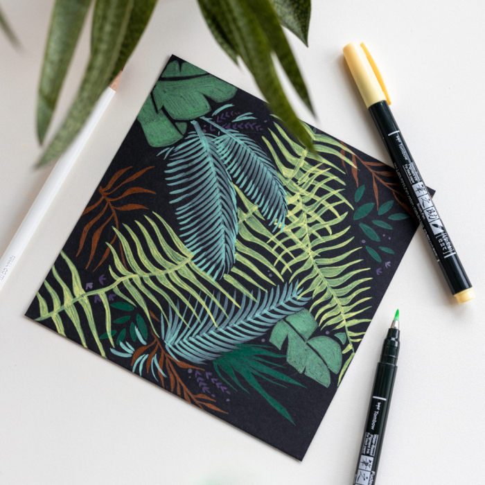 Hartie pentru Grafica si Caligrafie A5 Black, Tombow [2]