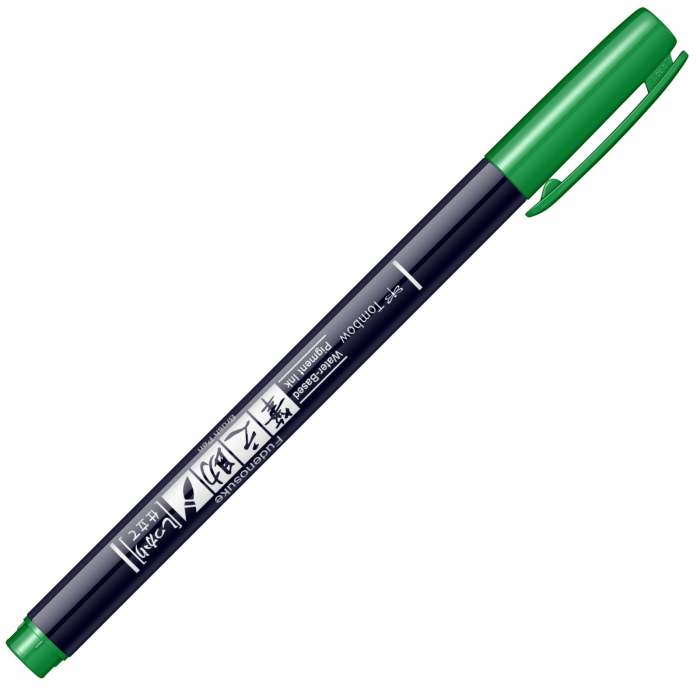 Marker Caligrafic Fudenosuke Hard Small Writing Vivid Green Tombow [2]