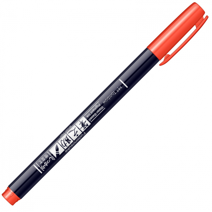 Marker Caligrafic Fudenosuke Hard Small Writing Vivid Orange Tombow [2]