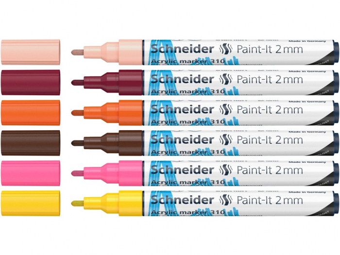 Set 6 buc Marker cu vopsea acrilică Paint-It 310 2 mm set 3, Schneider [2]