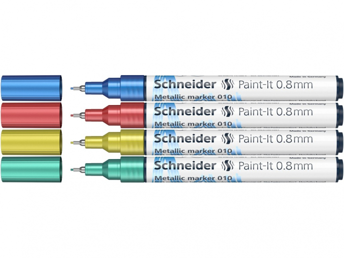 Set 4 Markere metalice Paint-It 010 0,8 mm Set 2, Schneider [3]