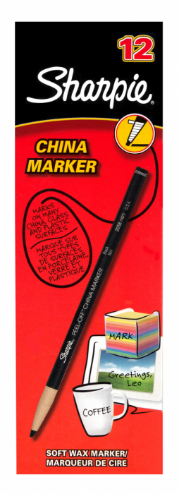 Marker Portelan si Sticla Black Peel off China Sharpie [3]