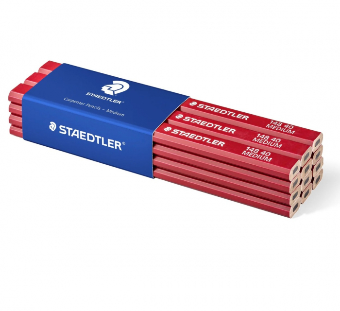 Set 12 buc Creion Tamplarie Hexagonal Tarie Mina Mediu, Staedtler [2]