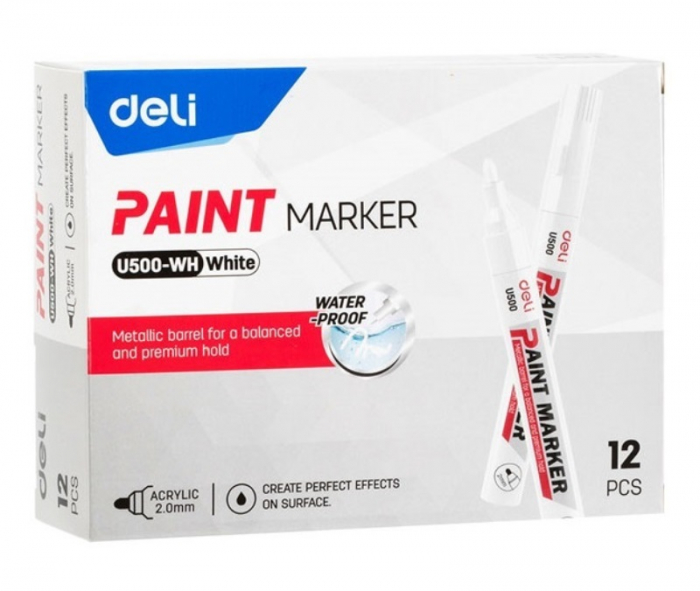 Marker Vopsea Alb, Deli [2]