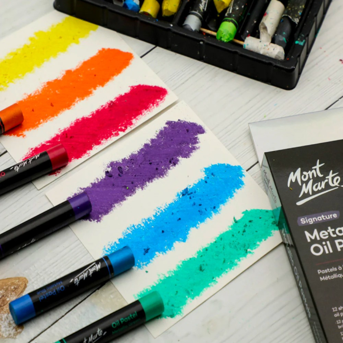 Pastel ulei metalizat Mont Marte 12 buc/set [5]