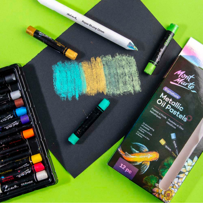 Pastel ulei metalizat Mont Marte 12 buc/set [3]