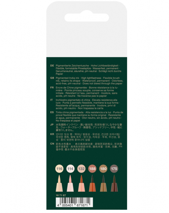Pitt Artist Pen Brush, Set 6 culori Portret, Faber-Castell [2]